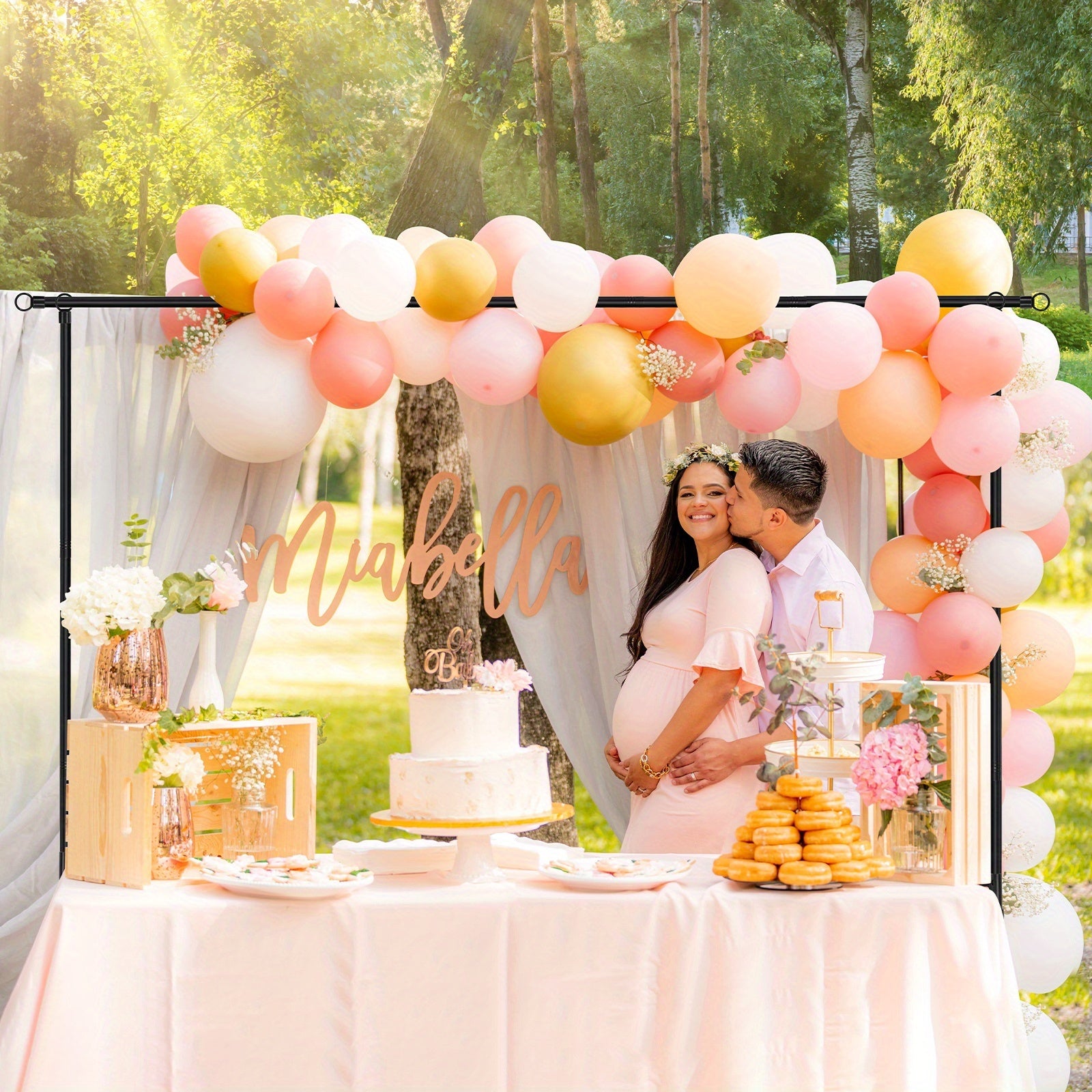 4X8 FT Desktop Arch Stand - Tool-Free Assembly, Setup, Clip-On Style, Durable Metal, Compact Backdrop Stand, Ideal for Photo Booths, Floral Balloon Arrangements, Event Parties, Photography Gear, Essential Party Decorations