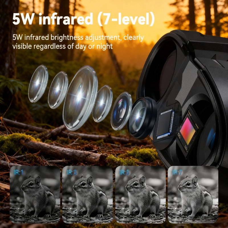 Night Vision Binoculars - 5W IR Night Vision Goggles with 3' IPS Screen, 1080P HD Video, 10X Zoom, 800m Night Range - for Hunting, Camping, Ranch Security, Surveillance, Wildlife Observation, Gift for Men