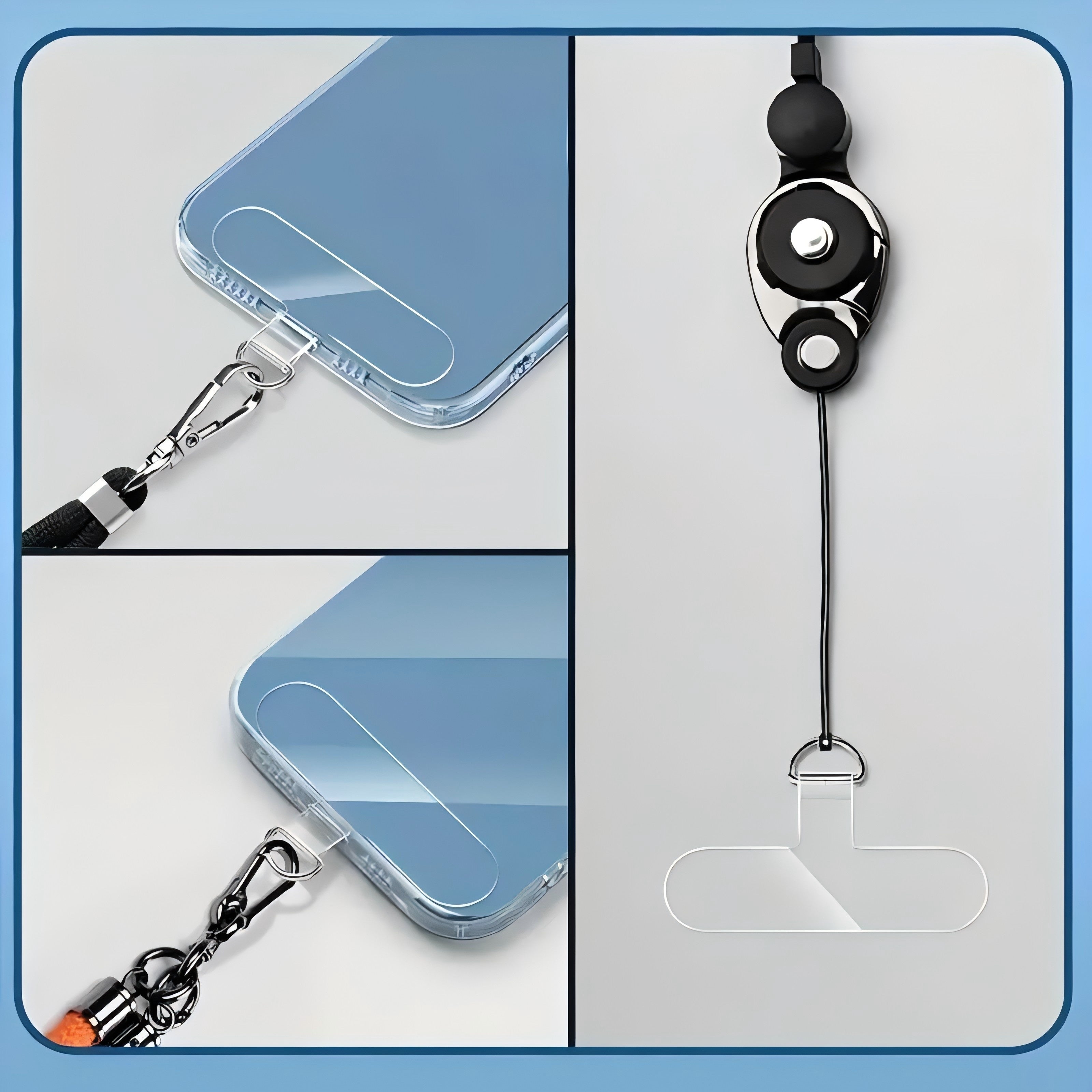 30pcs Transparent TPU Mobile Phone Lanyard Patches Set Phone Lanyard Pad with Metal Buckle, Ideal for Anti-lost Hook, Phone Hanging Cord Strap Patch Tether Pad - Neck Strap Accessories for Mobile Phones, Keys, and Accessories, Mobile Phone Chargers