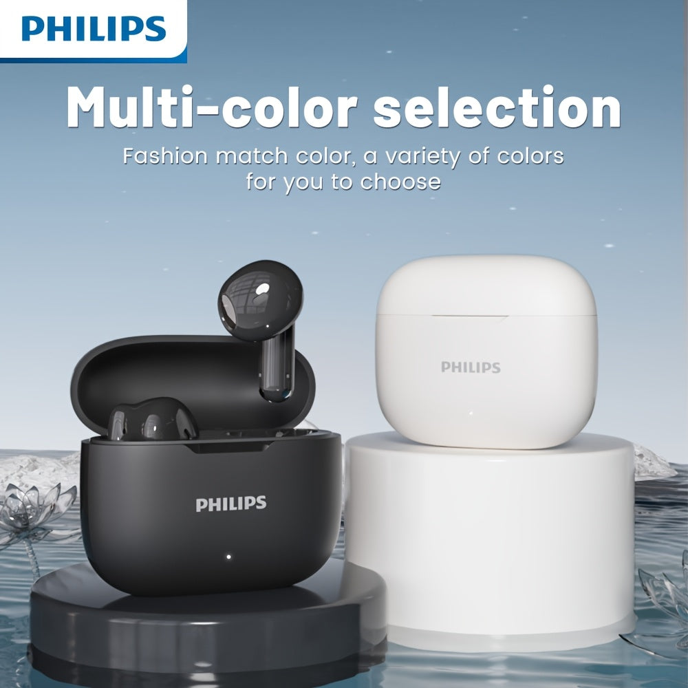 Philips TAT1220 Wireless Bluetooth Headset, Upgraded to Version V6.0, Active Noise Canceling, Touch Control, 360 ° Surround Sound, Open Design, Type-C Charging, In-Ear Earbuds, Suitable for Sports & Daily Use, Phone and Camping
