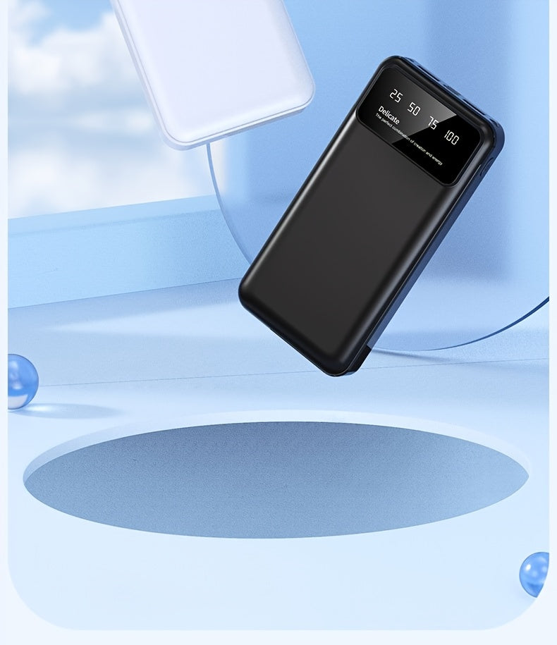 A Portable Power Bank with a Capacity of 50000Mah, Suitable for Charging Mobile Phones And Android Devices, Featuring an LED Display for Power Output And a Flashlight, Ideal for Outdoor Travel As an Emergency Power Source, Backup Battery Pack