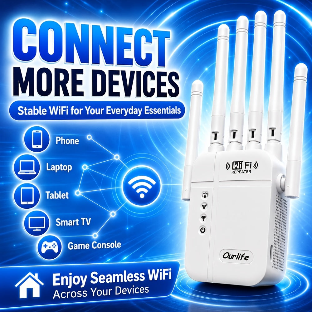 2026 Upgraded WiFi Extender Signal Booster Up To 9000 Sq.ft | Long Range Repeater For Garage, Basement & Yard | 1-Tap Setup, Compatible With Alexa/Ring/Camera | US Warehouse Fast Ship