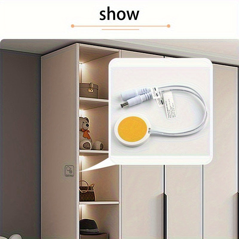 DC5-24V 25mm Wooden Furniture Touch Sensor LED Dimming Switch | 5A Hidden Surface Switch for LED Light Strip Decoration, Suitable for Halloween, Christmas Party, Black, White