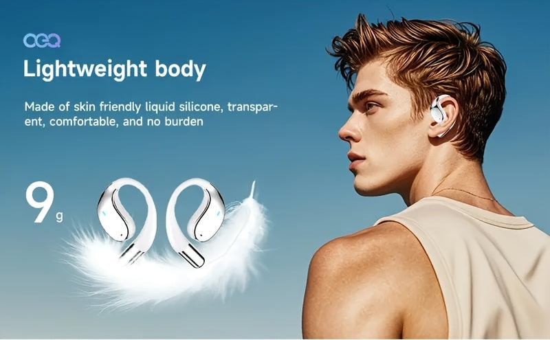 Menzluio AI Translation Earbuds, Bone Conduction Wireless Headphones, 144 Languages Real-Time Translation, 6-Mic Smart Noise Cancellation, Meeting Recording Real-Time Translation, Touch Control, Deep Bass