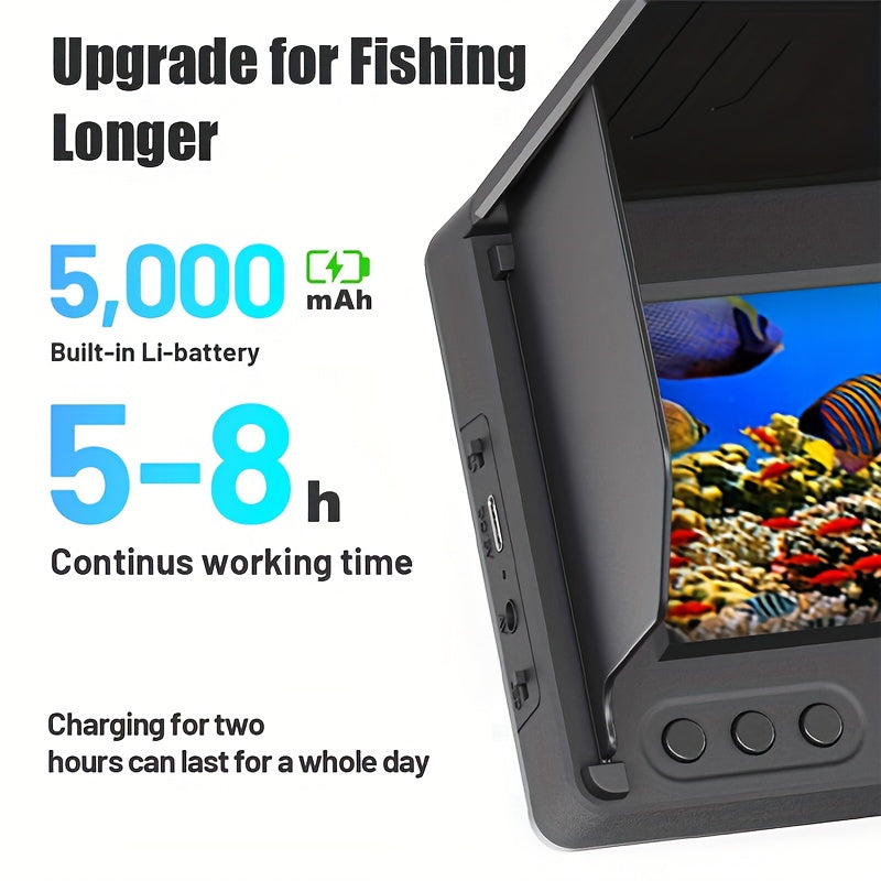 XHJ Upgraded Portable 4.3-Inch High Definition Underwater Fishing Camera with Triple Light Shielding And Night Vision, HD Camera And Bait Monitor, Complete Fishing Kit