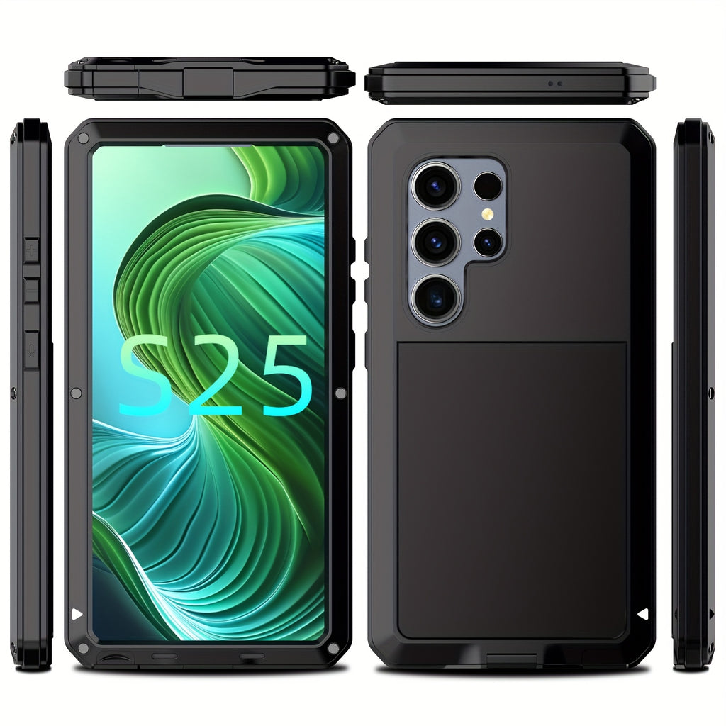 Phone Case - Suitable for Samsung S23Ultra/S24Ultra Heavy Metal Drop Protection Case, Built-In Glass Screen Protector, Dustproof And Shockproof Rugged And Durable