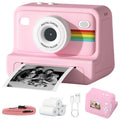 Portable Instant Photo Digital Camera, 1-Second Instant Photo Printing, Video Selfie Camera, 1080P HD Screen, Supports Photo Printing, Photography, USB Cable, Lanyard, Three Rolls of Print Paper, Holiday Birthday Gift, Portable Travel Printing