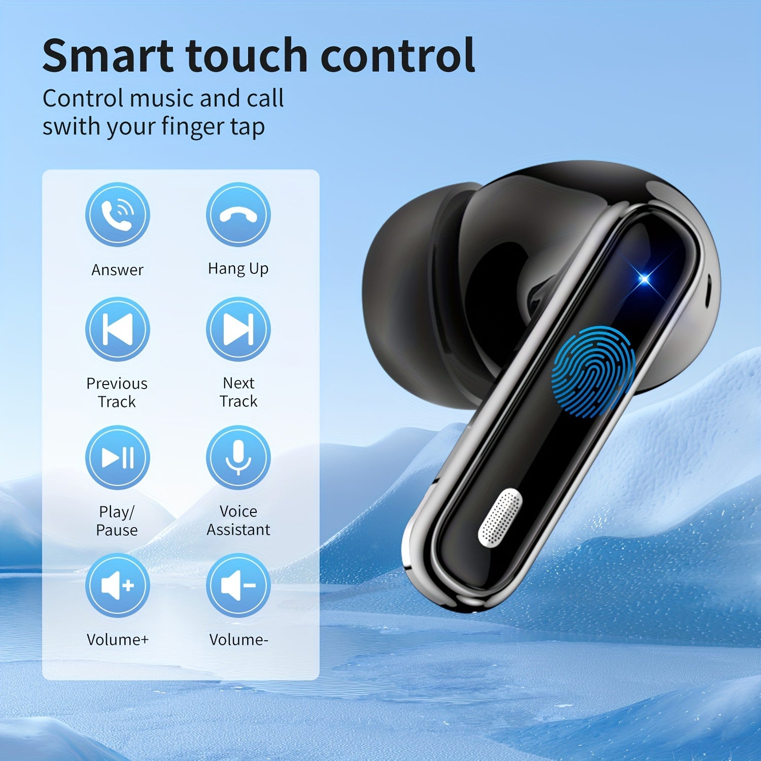Bluetooth Earphones, Bluetooth Earbuds, In Ear Earphones, Wireless Earphones, with LED Power Display Charging Case, Bluetooth 5.4 Earphones, True Wireless Bluetooth Earphones, Playback Time Of 40 Hours, Wireless Noise Cancelling Microphone, Deep Bass