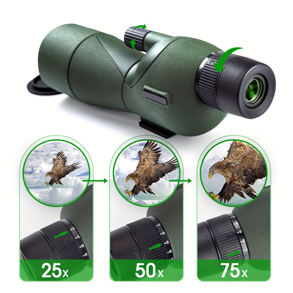 25-75x60 Spotting Scopes With Tripod Carrying Bag And Smartphone Adapter For Target Shooting Hunting Bird Watching Gifts For Dad