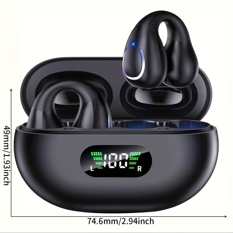 Truly Open Wireless Earphones (Wireless 6.0 TWS), Experience 360° Ambient Awareness & All-day Comfort. Secure Open-ear Fit For Sports/fitness. Advanced ENC Delivers Crystal-clear Calls. Intuitive Touch Control. LED Digital Charging Box With Real-tim