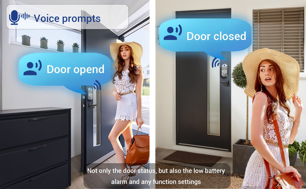 Keypad Deadbolt Door Lock - Electronic Keyless Entry, Fingerprint Lock, Fingerprint - User Pin Code - One Time Code - Mechanical Key, Backlit Keypad - Human Voice Guidance - Auto Lock - Long Battery Life - Easy to Install And Program - Silver
