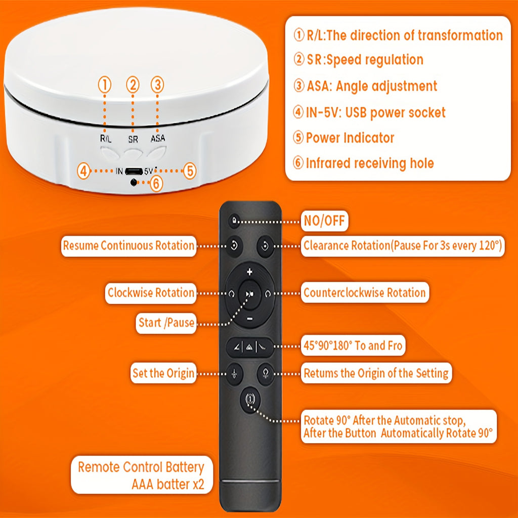 JANCHUN 3-In-1 Turner Cup Rotating Display Stand for Epoxy Glitter Tumbler, 360 Degree Rotating Display Stand, 5.74"/7.08"/8.06" Diameter, Automatic Remote Control Silent Rotation, Can Be Rotated in 360 Degrees