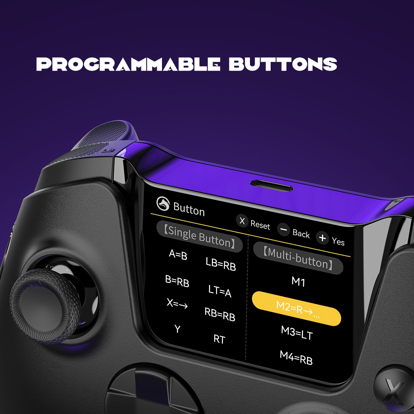 [Wireless Gaming Controller] Interactive Screen Wireless Gaming Controller for Pc/Switch/Ios/Android/Steam Deck, Hall Effect Stick And Trigger, RGB Lighting, Remappable Buttons, 1800Mah with Charging Dock -V2/Black (No Drift). [Notice] Not Compatible with