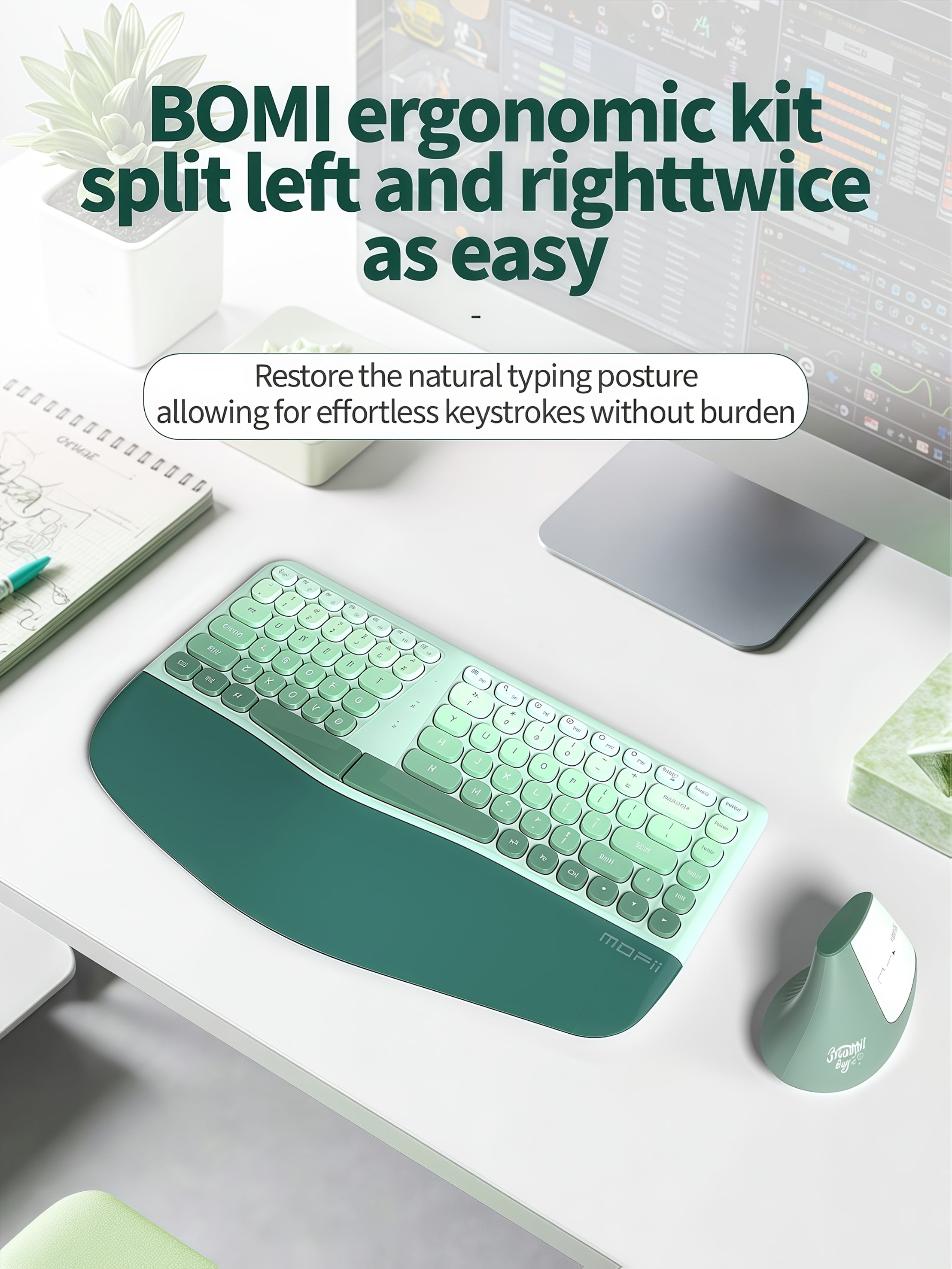 The New Keyboard And Mouse Set from KLZO Boasts an Ergonomic Design, Offers Support for The Wrists, Promotes Hand Health, Helps Prevent Tenosynovitis, Features Wireless Wireless Connectivity