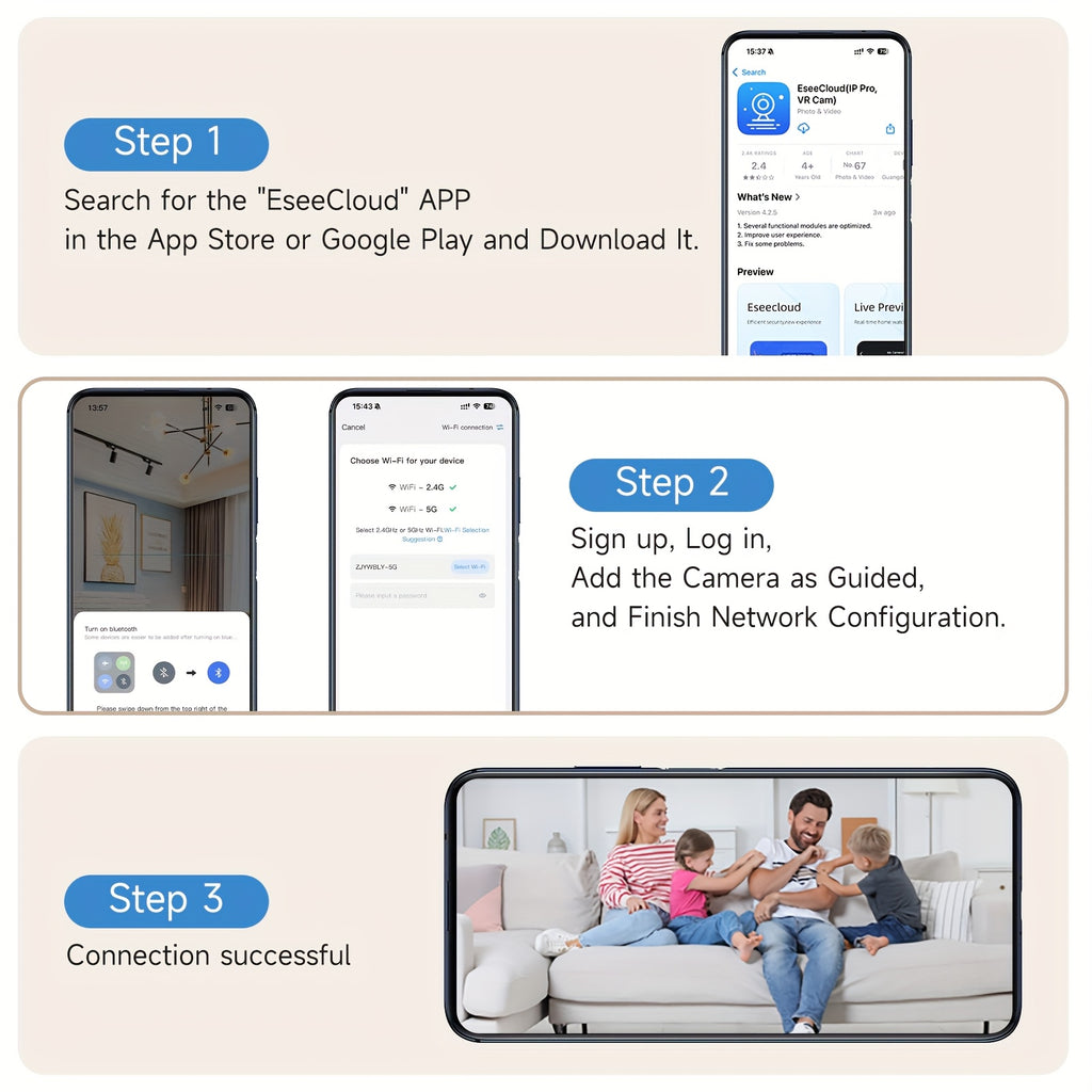 2pcs Dual-Band 2.4/5G WiFi Security Wireless Camera, 355° Pan, AI Motion Detection, Two-Way Audio, Color Night Vision, Cloud & SD Storage, Baby Monitor, Perfect Festival Gifts