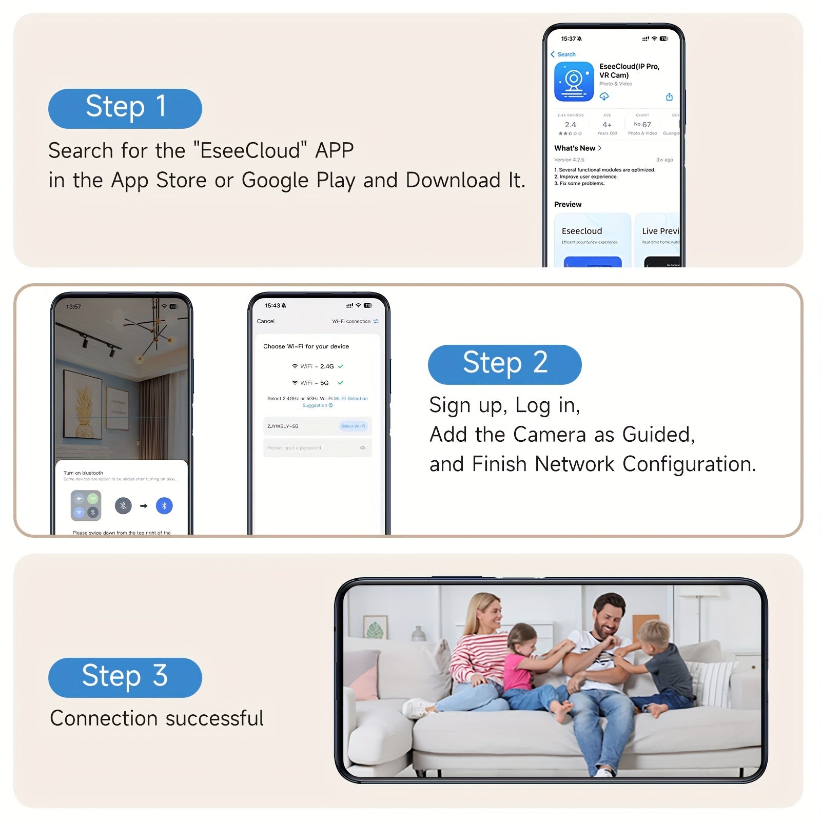 2pcs Dual-Band 2.4/5G WiFi Security Wireless Camera, 355° Pan, AI Motion Detection, Two-Way Audio, Color Night Vision, Cloud & SD Storage, Baby Monitor, Perfect Festival Gifts