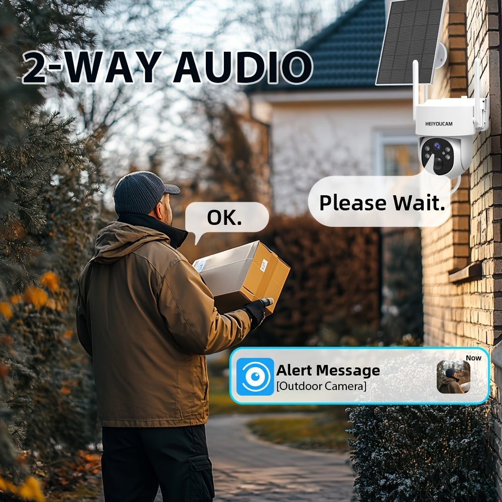 3MP Solar Security Cameras | Wireless Outdoor with 360° View, Smart Siren, Spotlights, 3MP HD Color Night Vision, AI Human Detection, 2-Way Talk, Human Tracking, Weatherproof, Wall Hanging, Motion-Sensor, Wi-Fi Function