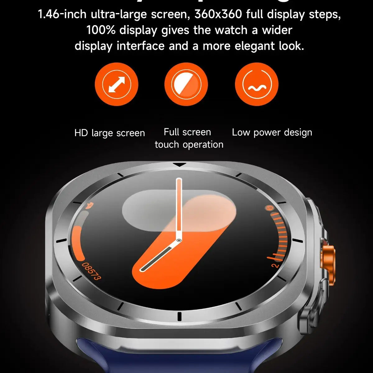 Smart Watch, Wireless Calling(Answer/Make Calls), Big Screen Watch, 100 Modes, Fitness Tracker, Wireless Charger, Voice Assistant, 2 Straps, Customizable Watch Faces, Ultra Smart Watch, Smart Watch with SIM Card, Small Smart Watch