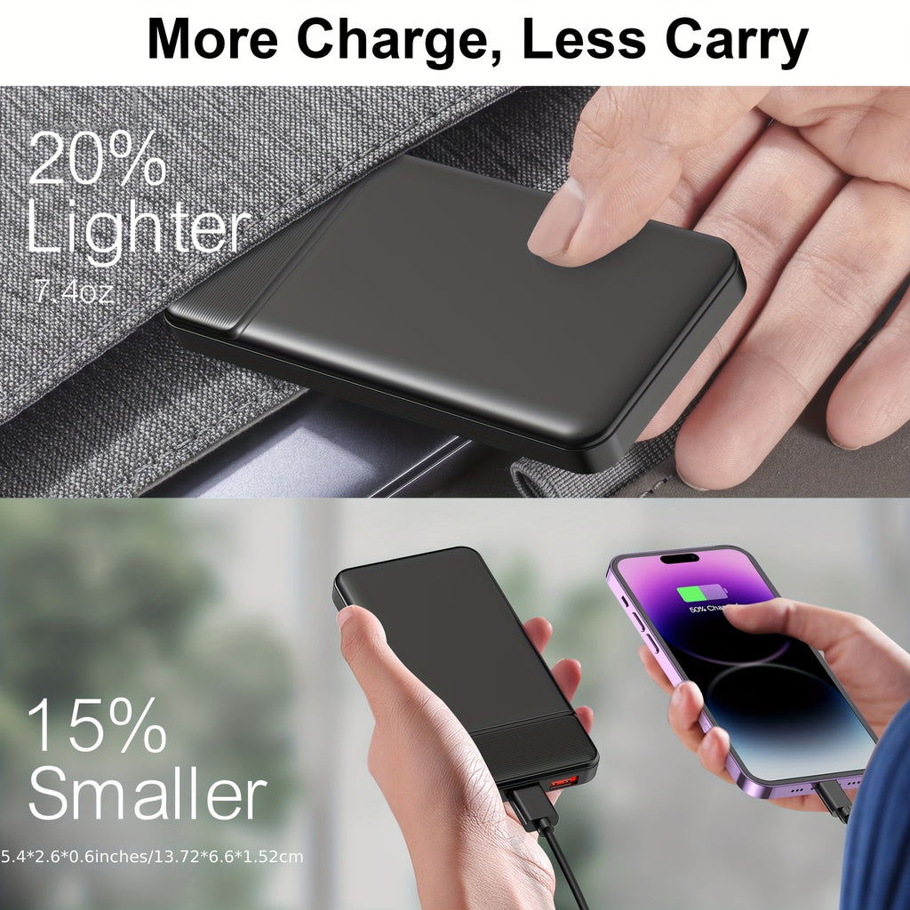[Portable, Travel, Gifts] 5V Battery Pack For Heated Jackets Vest, Quick Charge 10000mAh PD 22.5W Power Bank Portable Charger For Smartphones, Tablets, Heated Clothes., Etc, Outdoor, Travel Essentials, Gifts For Men Women