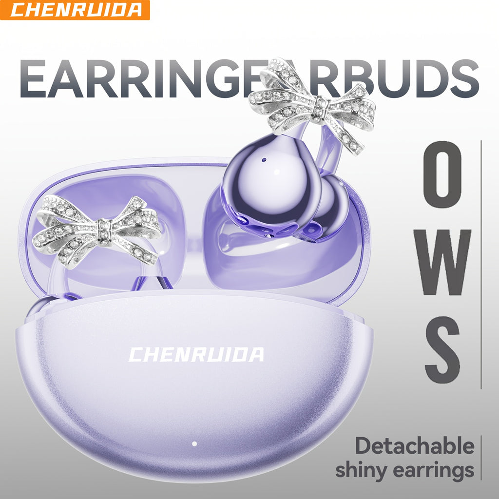 2025 New Wireless Earphones, Butterfly Earring Decoration, Microphone-Equipped Non-In-Ear Headphones, Gaming Couple Headphones, AI Translation Function, HD Calling Earphones, Compatible with Iphone And Android Phones, Christmas Gift