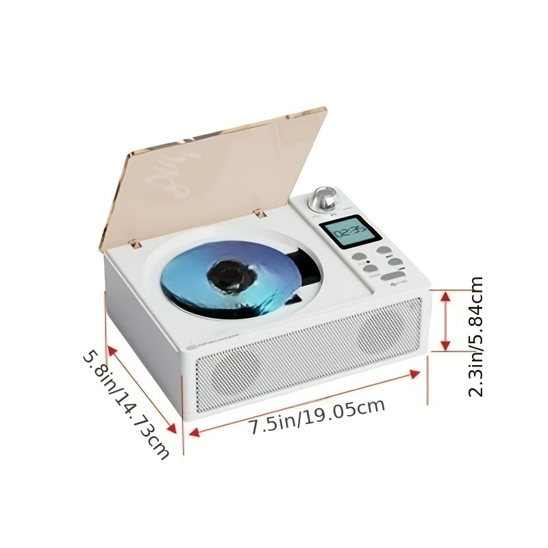 Multifunctional CD Player with Dual Stereo Speakers | USB Player, AUX Input, FM Radio, Type C Charging, LED Display, Remote Control, BT Receiver, Stereo Earphone Jack - M-AMAZUP