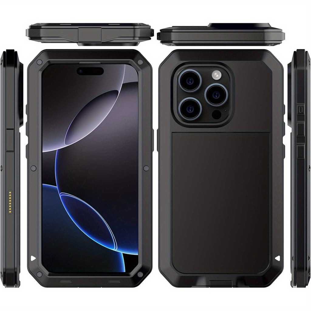 [Perfect Gift] Phone Case - for Iphone 11/12/13/14/15/16/17 Air/Plus/Pro/Pro Max Case - Anti-Drop, Dustproof And Full-Body Protection - Heavy Duty Metal And Silicone Shockproof Phone Case - High-End Fashion, Perfect Gift