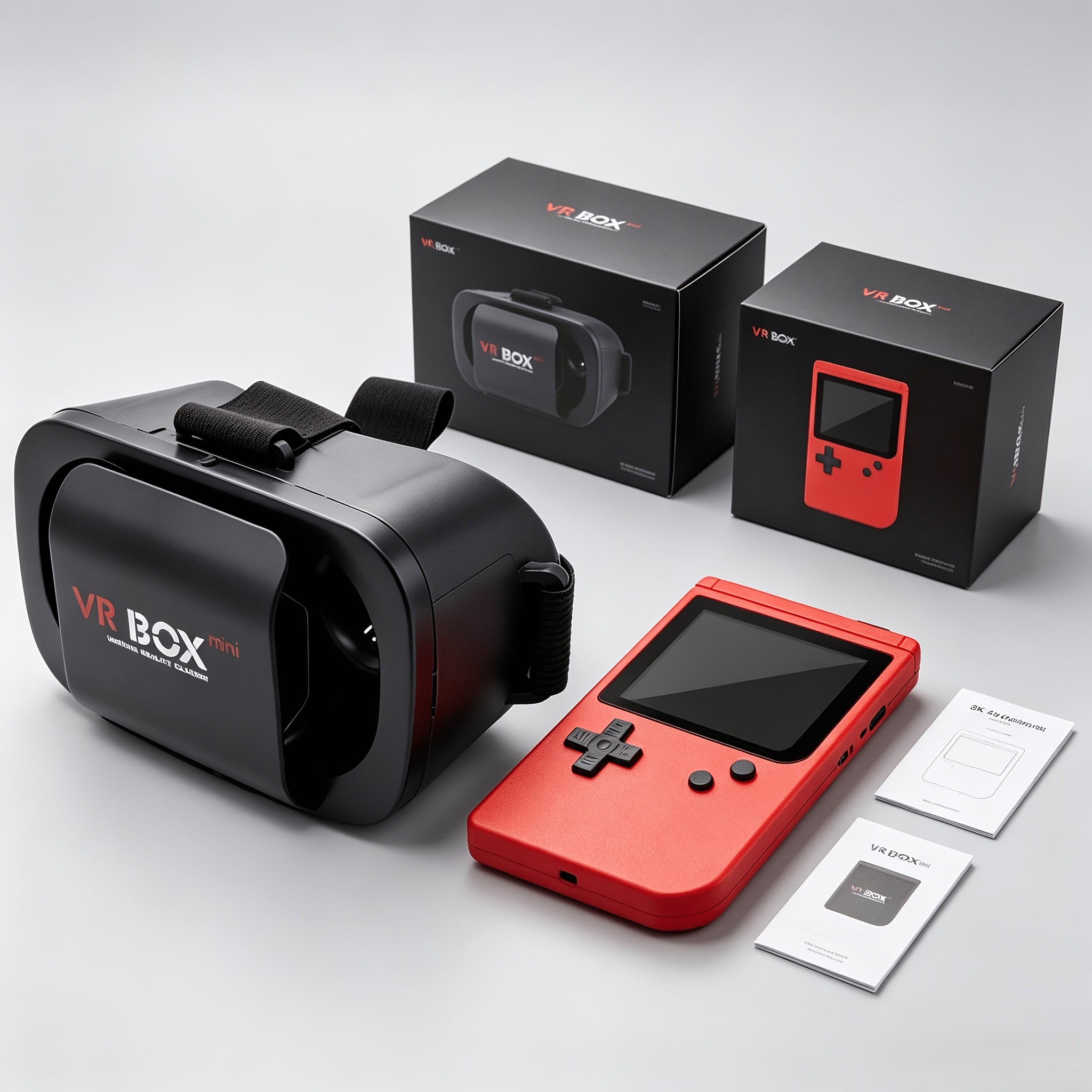 2026 New Mini 3DVR Glasses And Handheld Game Console Set, HD Virtual Reality Glasses with Retro Handheld Game Console, Small Head Size Friendly, Immersive Viewing, Portable Design, Play Games Anytime, Retro Nostalgic Game Console