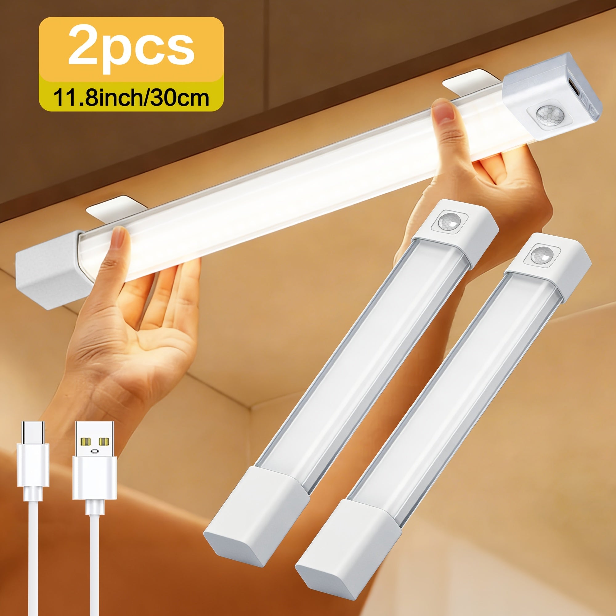 Intelligent LED Cabinet Lighting with Three Color Settings, Motion Sensor Switch, 5V USB, Ideal for Use in Cloakrooms, Living Areas, And Kitchens