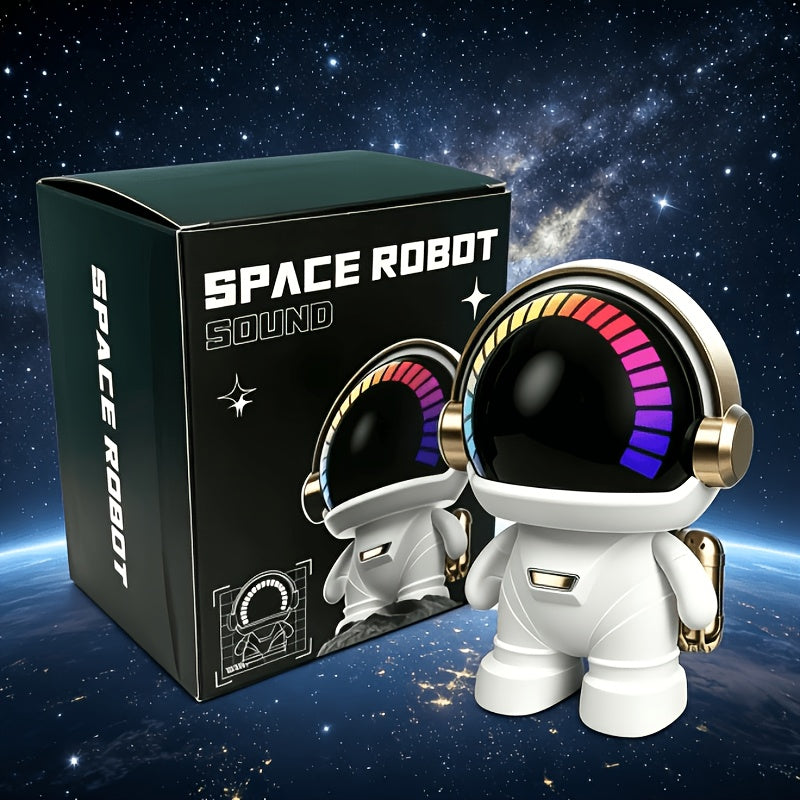 FOUBEAK Cute Astronaut Small Speaker, Small Wireless Portable Speaker with LED Light, Home Party Office Decoration Subwoofer, Portable Speaker, Birthday Gift