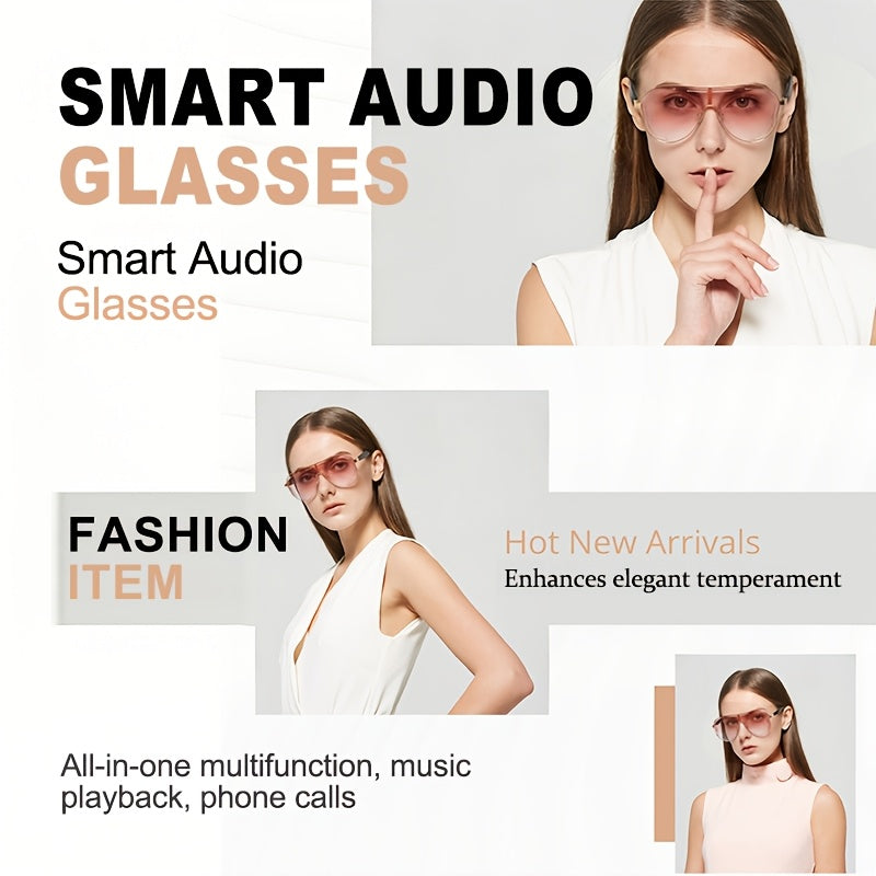 New Smart Audio Glasses with Stereo Sound Quality, Touch Control Adjustment, Clear Call Quality, Intelligent Noise Reduction, Type-c Charging, Rechargeable Battery, Ultra-long Standby Time, Fashionable And Stylish, Suitable for Travel