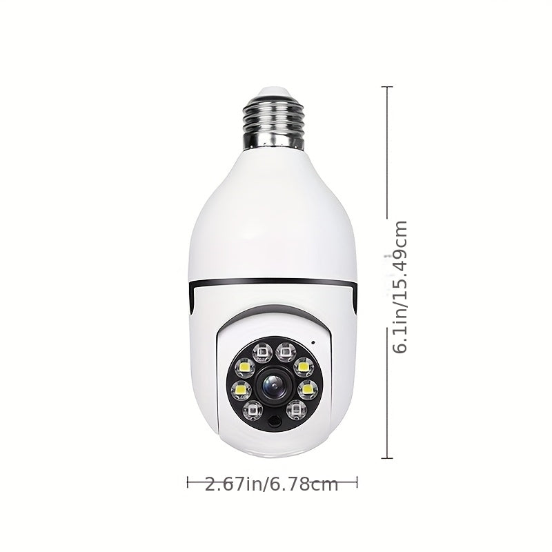 2pcs 4MP Light Bulb Security Cameras, IP54 Protection Rating, Full-Color Night Vision, Motion Detection, Two-Way Audio, E27 Thread WiFi Camera, Wide-Angle Lens, Real-Time Video Streaming And Remote Monitoring,