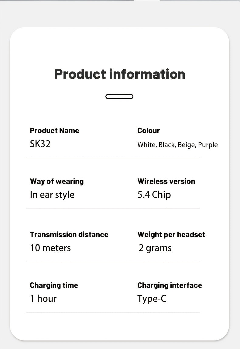 MSHUKCOE Ultra Compact Mini Wireless In Ear Wireless Earphones 5.4- True Wireless, Noise Cancelling, High Fidelity Sound Quality, All Day Invisible Design, Touch Control, USB-C Charging, Choice For Running And Sleeping, Compatible With All Phones