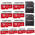 KOOTION 10pcs/5pcs 64GB 32GB 512MB TF Memory Card with SD Adapter Mini SDXC Card UHS-I C10 U1 TF Memory Card Full HD High Speed TF Card for Smartphone Tablet Laptop Action Camera Dash Cam Drone Game Console