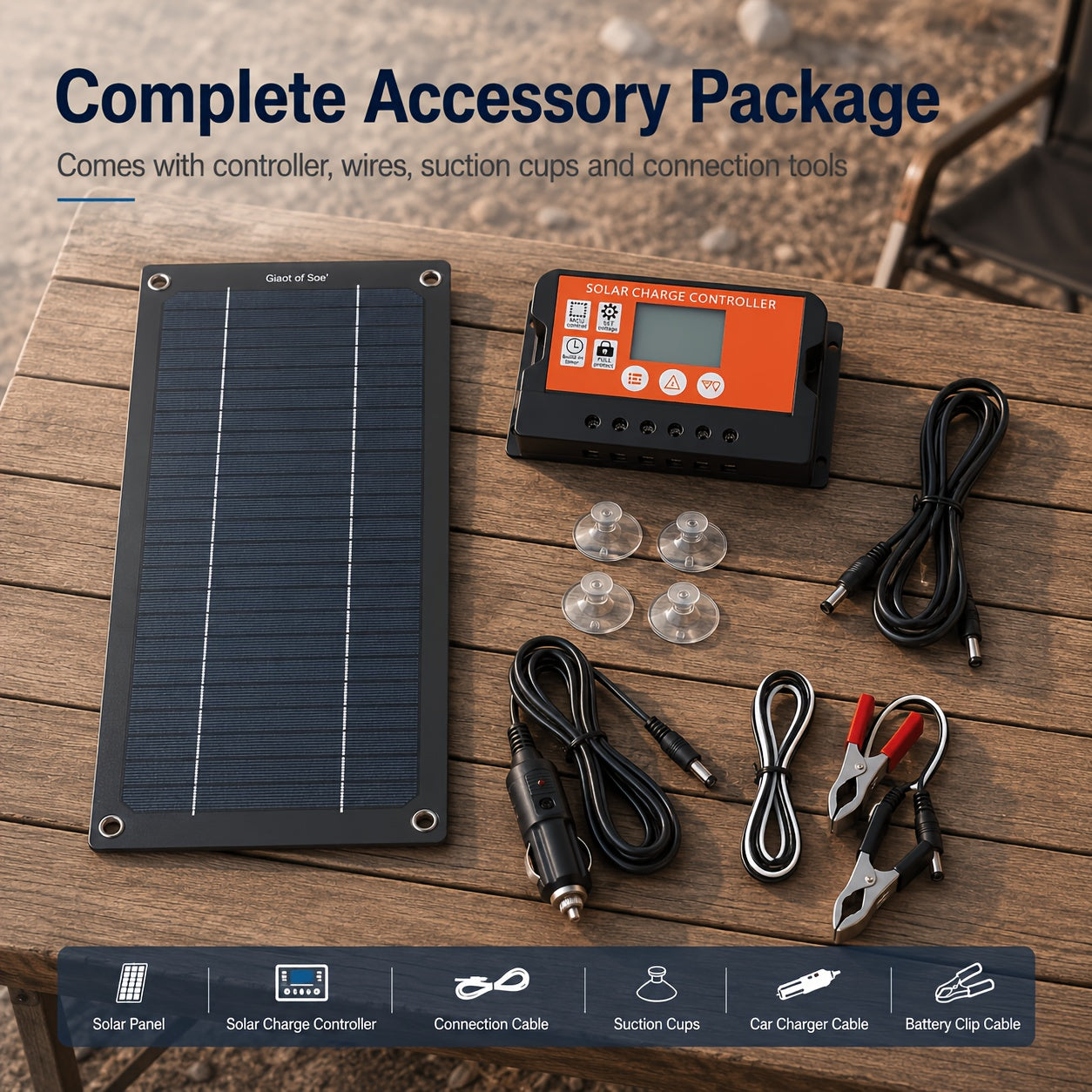 Portable Solar Charging Kit With 100A Controller Foldable Design USB Direct Charging For Outdoor Camping Travel Car RV Boat Emergency Power Supply | Solar Panel Kit | Emergency Charger