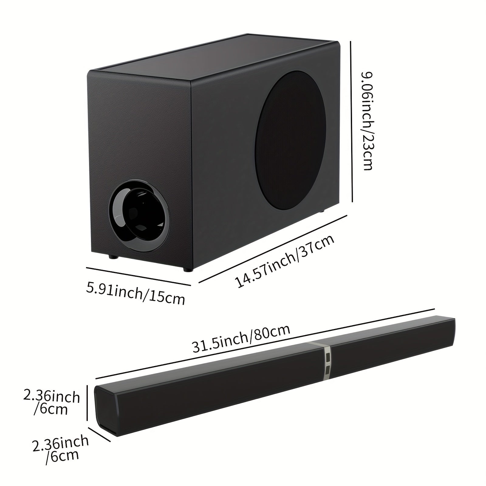 [Home Theater] Sound Bar with Subwoofer, SoundBar for Smart TV, Wireless Speaker, Deep Bass, TV Audio System with ARC/Opt/AUX for Enhanced Home Theater Sound, with Infrared Remote Control