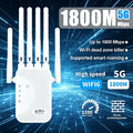 6-Antenna Wifi Range Extender, High-Speed Wireless Signal Intensifier Repeater with Ethernet Port, Plug And Play, Easy to Set, 8500 Square Foot Wide Coverage Wireless Internet Amplifier, Suitable for Home, Office, Online Games