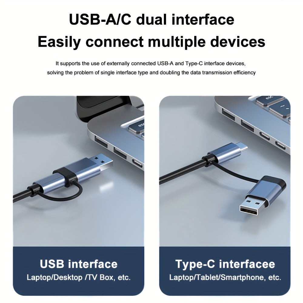 USB 3.0 Type C Adapter Docking Station USB 2.0 Port TF SD Card Reader Audio Output Multi-hub Splitter For Macbook Pro Computer