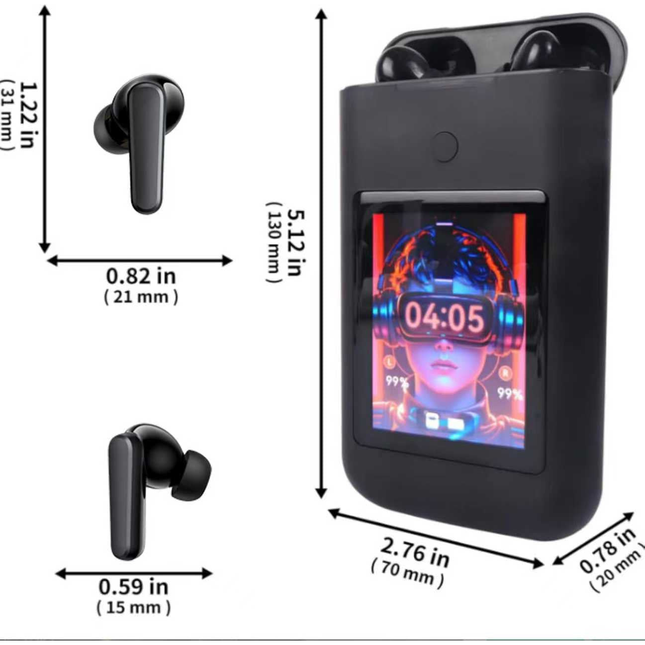 The New 3-in-1 Wireless LED Touch-screen Rechargeable Multimedia Earphones Feature HiFi Stereo Sound, Multiple EQ Sound Modes, And A Long 5000mAh Battery Life, Making Them Suitable for Travel, Outdoor Activities, And Work.