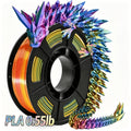 3D Printer Filament Compatible for Most FDM Printers - Tri-Color PLA 1.75mm Spool, 250g/0.55lb High-Quality Durable Material Suitable for DIY Projects, Professional Use & Creations, Suitable for DIY Projects and Professional 3D Printing