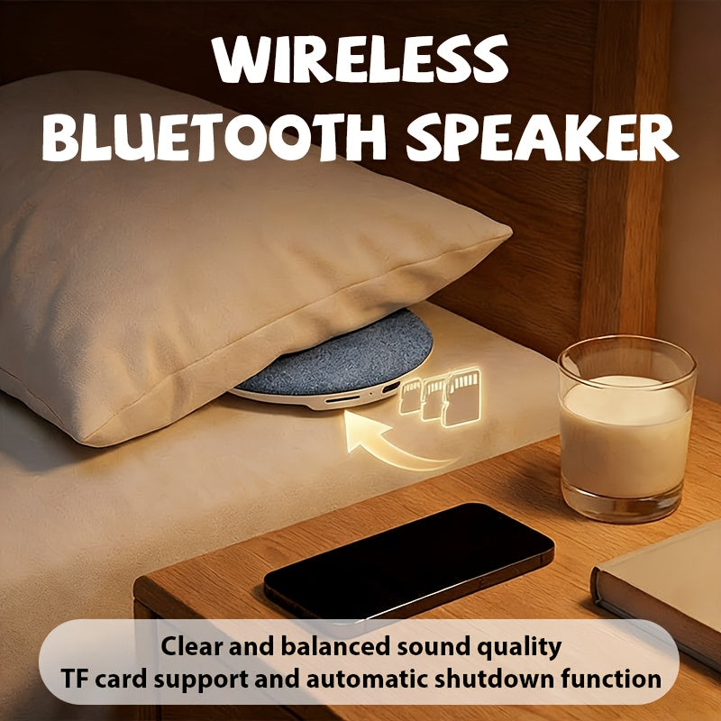 Sleep Headphones Pillow Speaker, Bone Conduction Under Pillow Wireless Speaker, White Noise Machine with Bass Stereo, TF Card, Auto Shut-Off Timer, Ultra-Thin 11mm