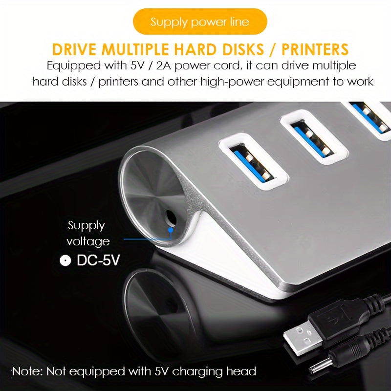 7-Port USB 3.0 Hub for Office with 5Gbps Splitter Extension
