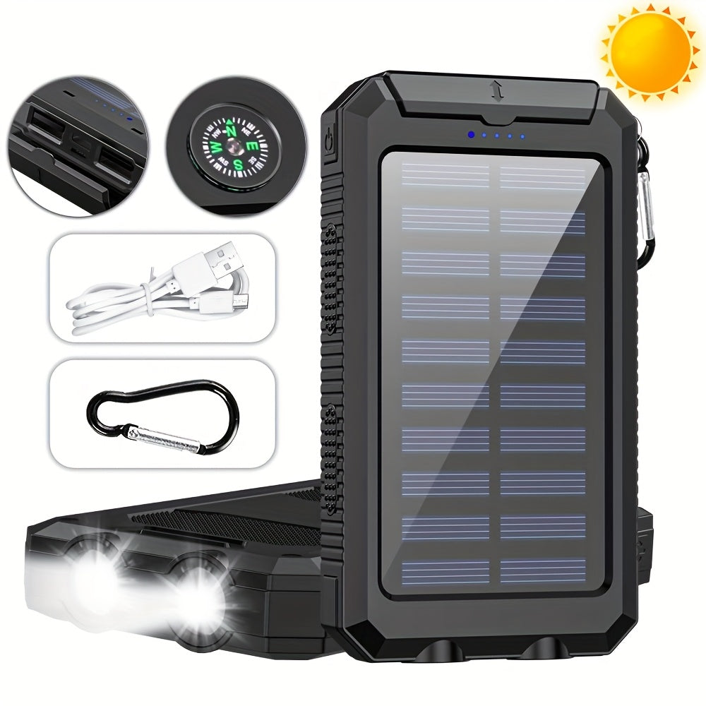 Solar Mobile Power Bank Magnetic Wireless Charger 40000/28800mAh Built-in 4 Cables Six Outputs 15W Fast Charging Mobile Power Bank Suitable for All Mobile Devices Three Inputs with Dual Flashlights Solar Portable Charger, The Best Gift for Hallowmas