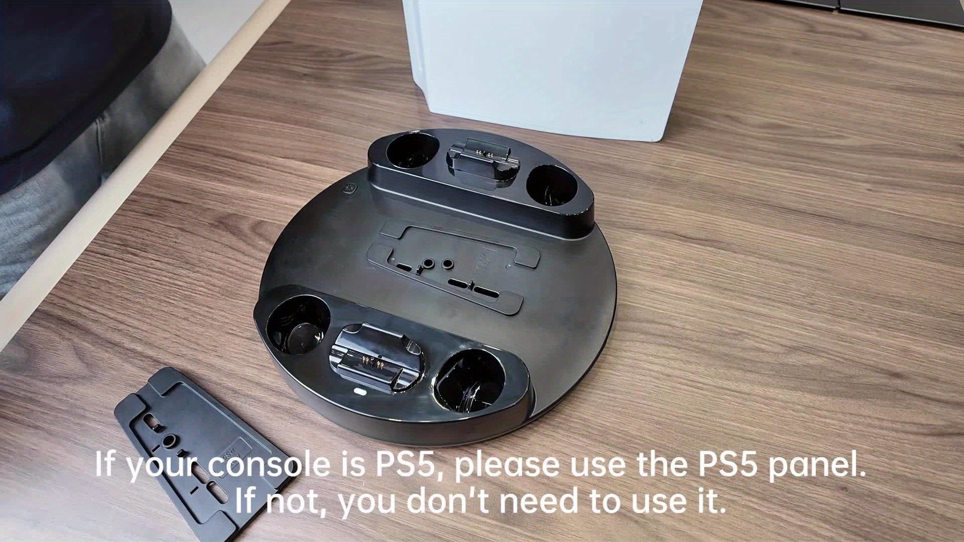 For PS5 Slim for PS5 Pro for PS5 Stand Console, Fast Charging Station Compatible with for PS5 Controllers with Adjustable RGB Light, Charging Station for All for PS5 Console