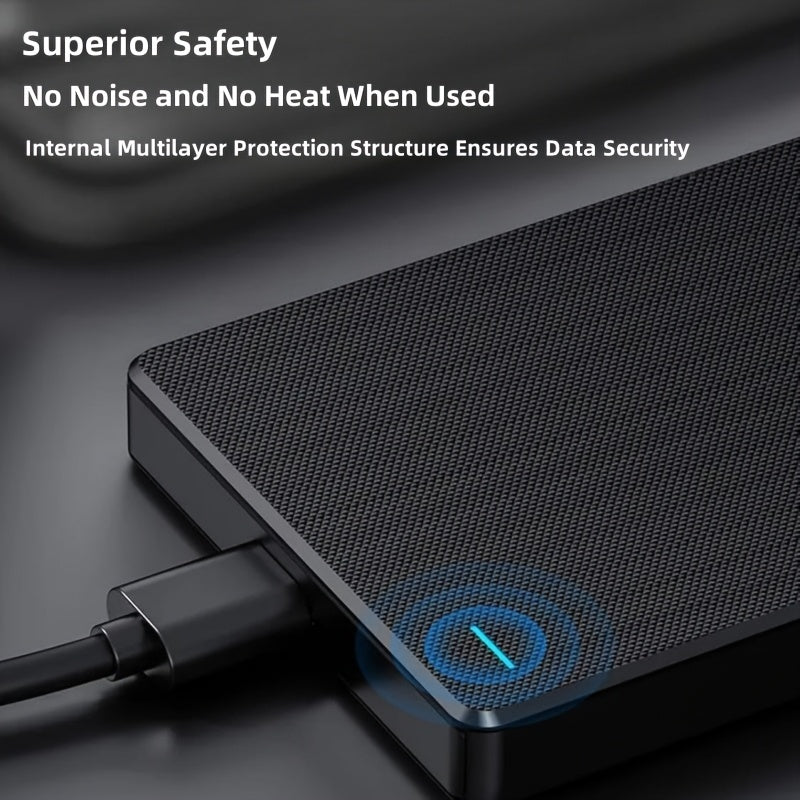 4TB High Speed Portable External Hard Drive USB 3.0 - Tool-Free Installation, PC/ Laptop/Office Large Capacity HDD, Exfat File System, /Video/Music Extended Backup (Black), Portable Storage Drive, Office Data Storage, Stylish Design