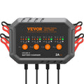 VEVOR Intelligent Charging Unit, 8A, Compatible with LiFePO4 & Lead-Acid (AGM/Gel/SLA) Batteries, Auto Charger & Maintainer for Boats, Motorcycles, Lawn Mowers, Golf Carts, and Marine Applications