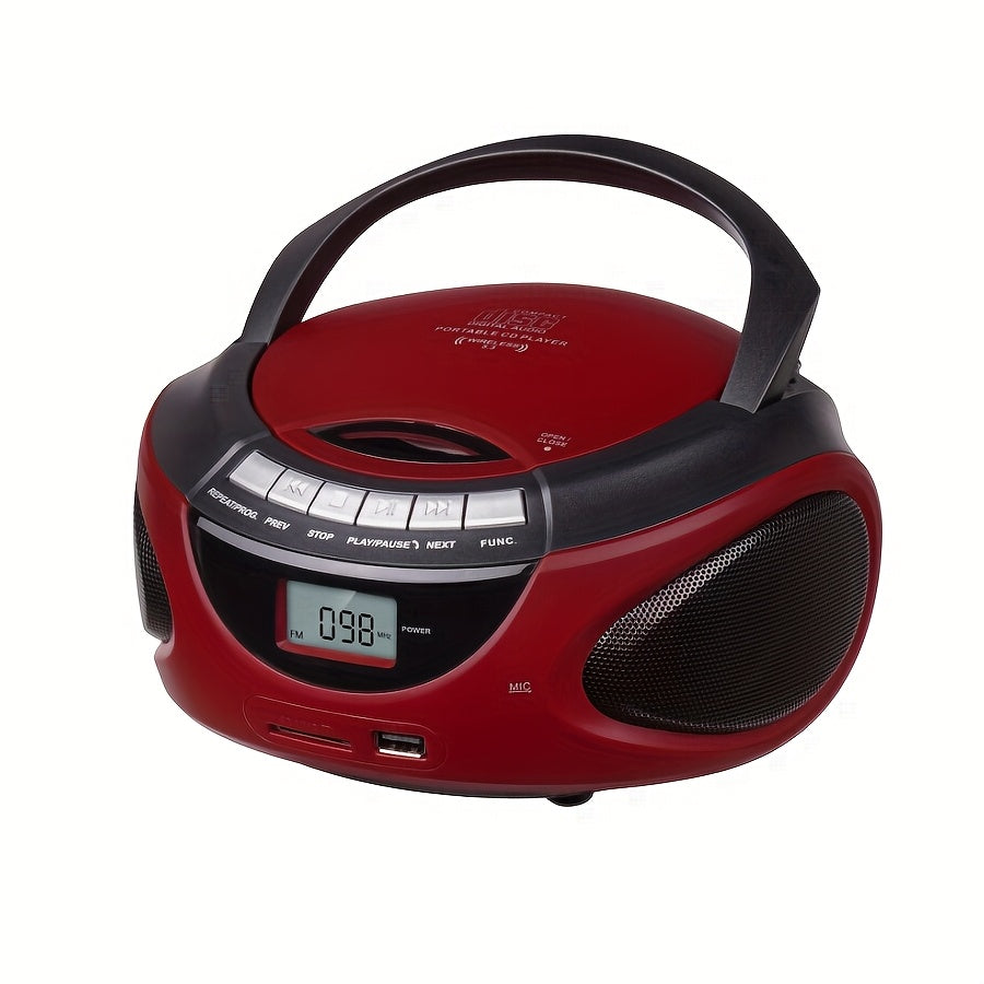 M-AMAZUP Portable CD Player Boombox with Dual Stereo Speakers, AM/FM Radio, Stereo Earphone Jack, Aux Input, USB, TF Card Player, Wireless Speaker, Multi-Functional MP3 Player, A-B Repeat, Plug & Play, 120V, M-AMAZUP