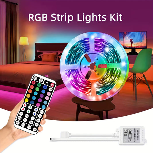 NBBUFF LED Strip Lights 50FT/100FT, Smart LED Strips With 44 Keys Remote Control, RGB LED Strip, Colorful LED Lights For Bedroom, Decor, Kitchen, Bar, Party, Bed, Wedding Decor