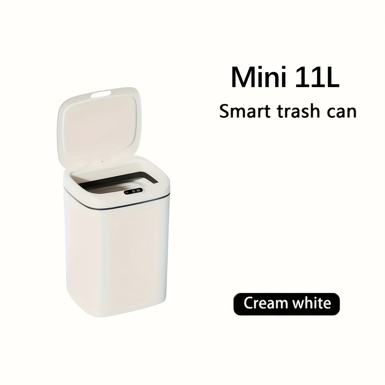 [Touchless Trash Bin] Automatic Sensor Trash Can | Hands-Free Touchless Operation, Modern White - for Home, Office, Hotel, Bathroom, Kitchen - No Batteries Included - Ideal for Small Spaces & Car
