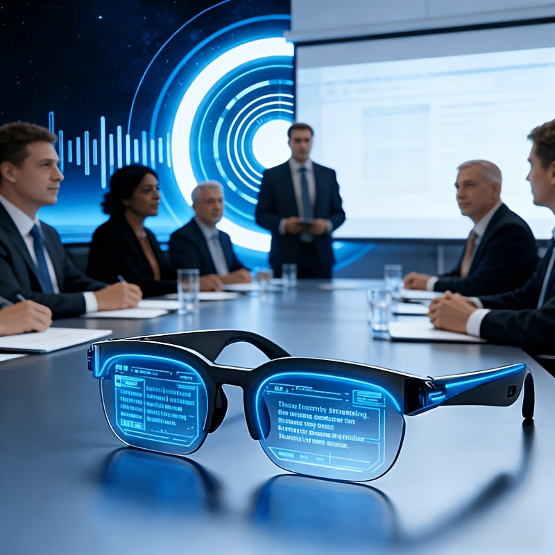 New AI Smart Glasses Compatible for Language Translation, Wireless Wireless/-Friendly Audio Glasses with Hands-Free Calling & Music, Rechargeable Suitable for Driving, Travel, Gifts for /, Multifunctional Smart Eyewear