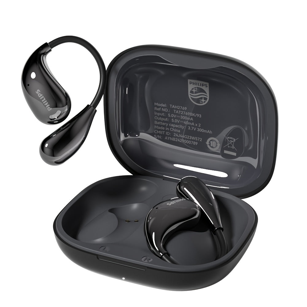 PHILIPS 2025 Wireless Earbuds - New Upgrade V6. 0, Low Latency, for Long Battery Life, Sound Isolation, with Mic for Gaming, for Sports, And Music Suitable for Sports Enthusiasts Or Users Who Wear Headphones for Long Periods of Time